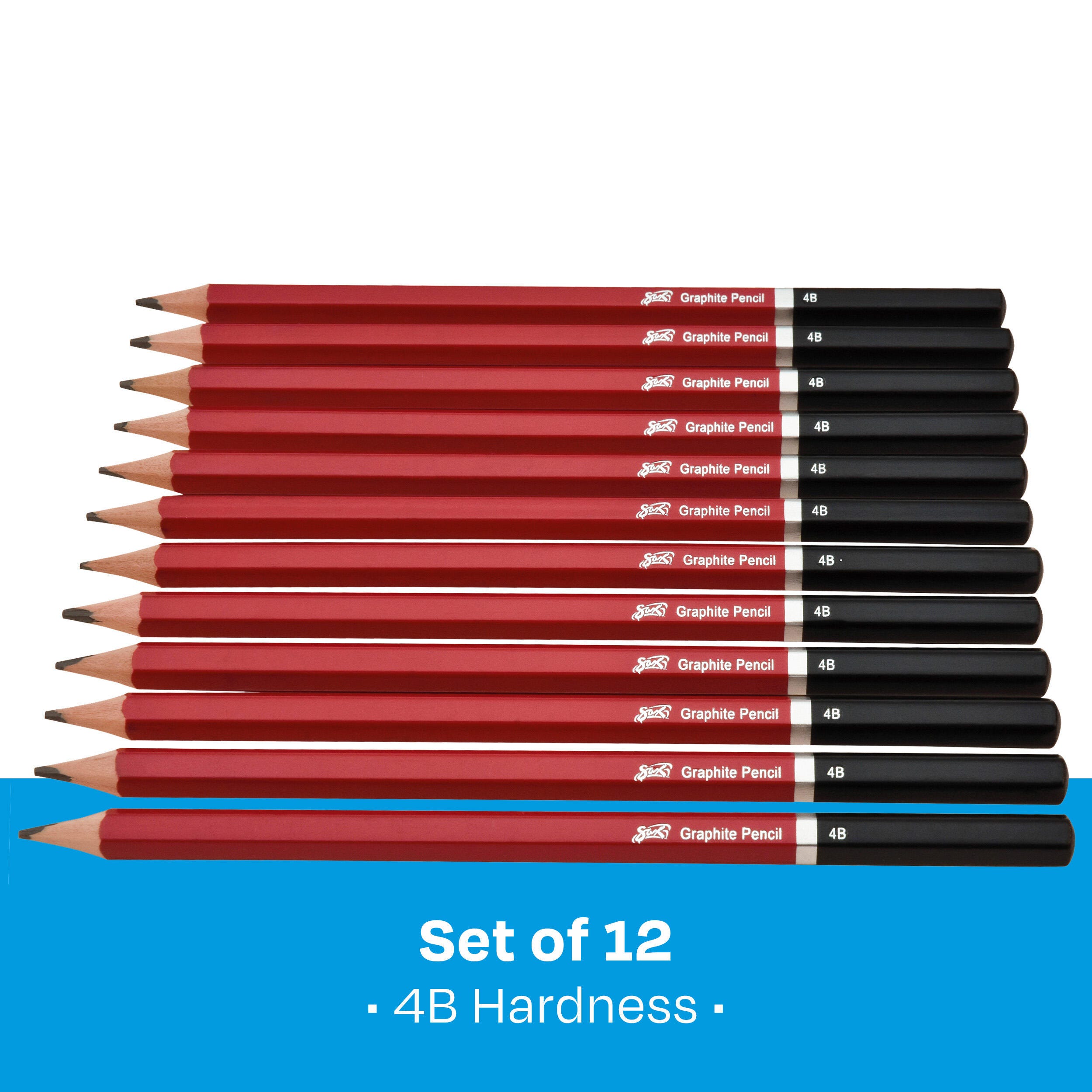 Sax Graphite Drawing Pencil Pack, 4B Lead Hardness Degree, Set of
